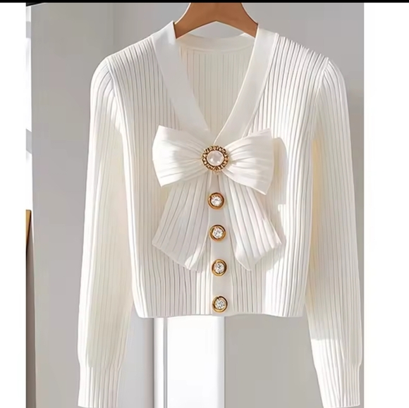Sweaters - V-neck Women's Knitting Cardigan Top Elegant Long Sleeve Comfortable Female Swea
